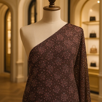 tissu perlé & sequins brodés