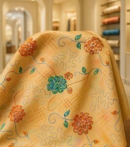 mousseline satin brodée vente au mètre